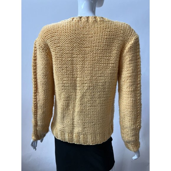 Yellow Large Stitch Knit Vintage Sweater size Medium - Picture 15 of 15